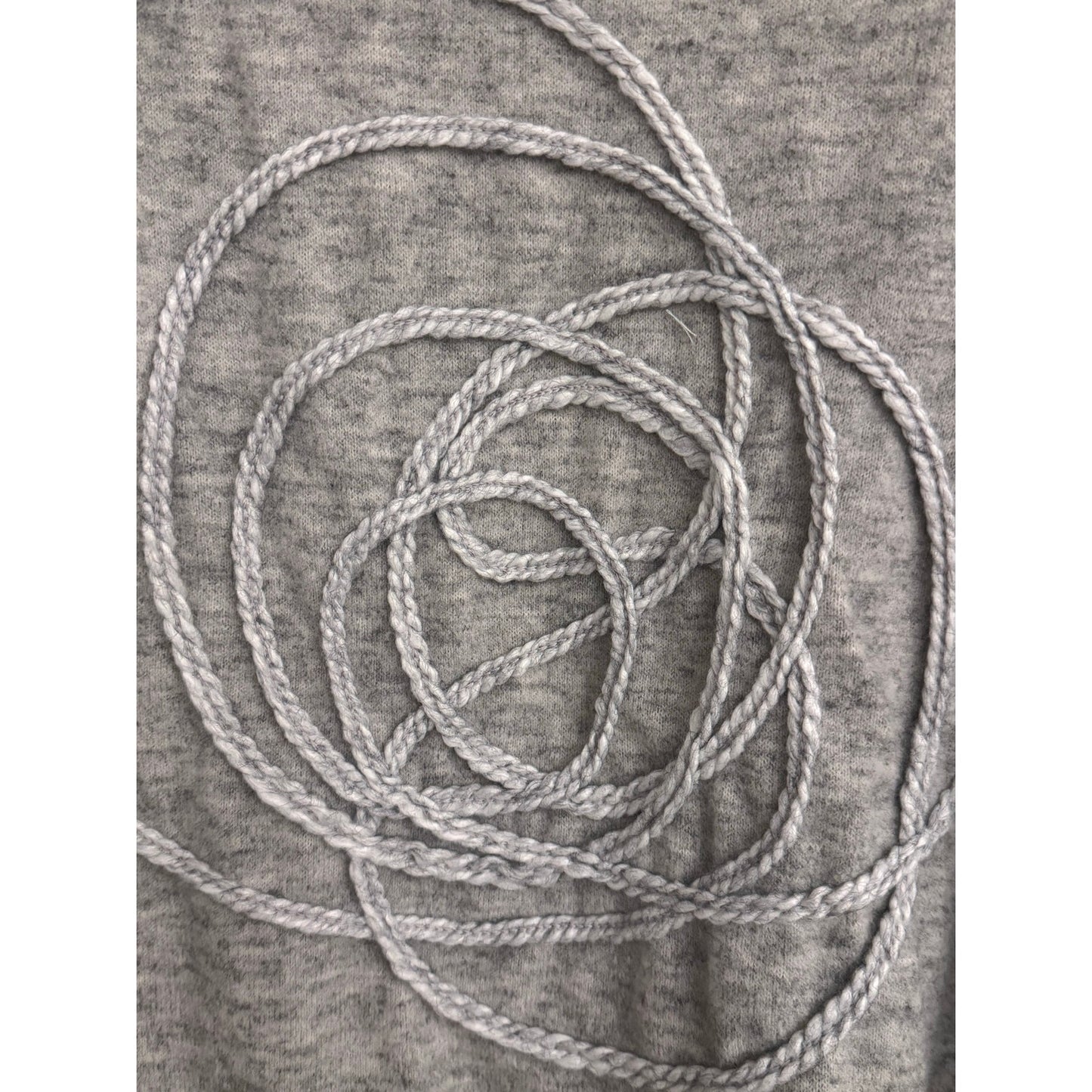 Trisha Tyler Swirl Embroidered Mock Neck Sweater – Grey (NEW)