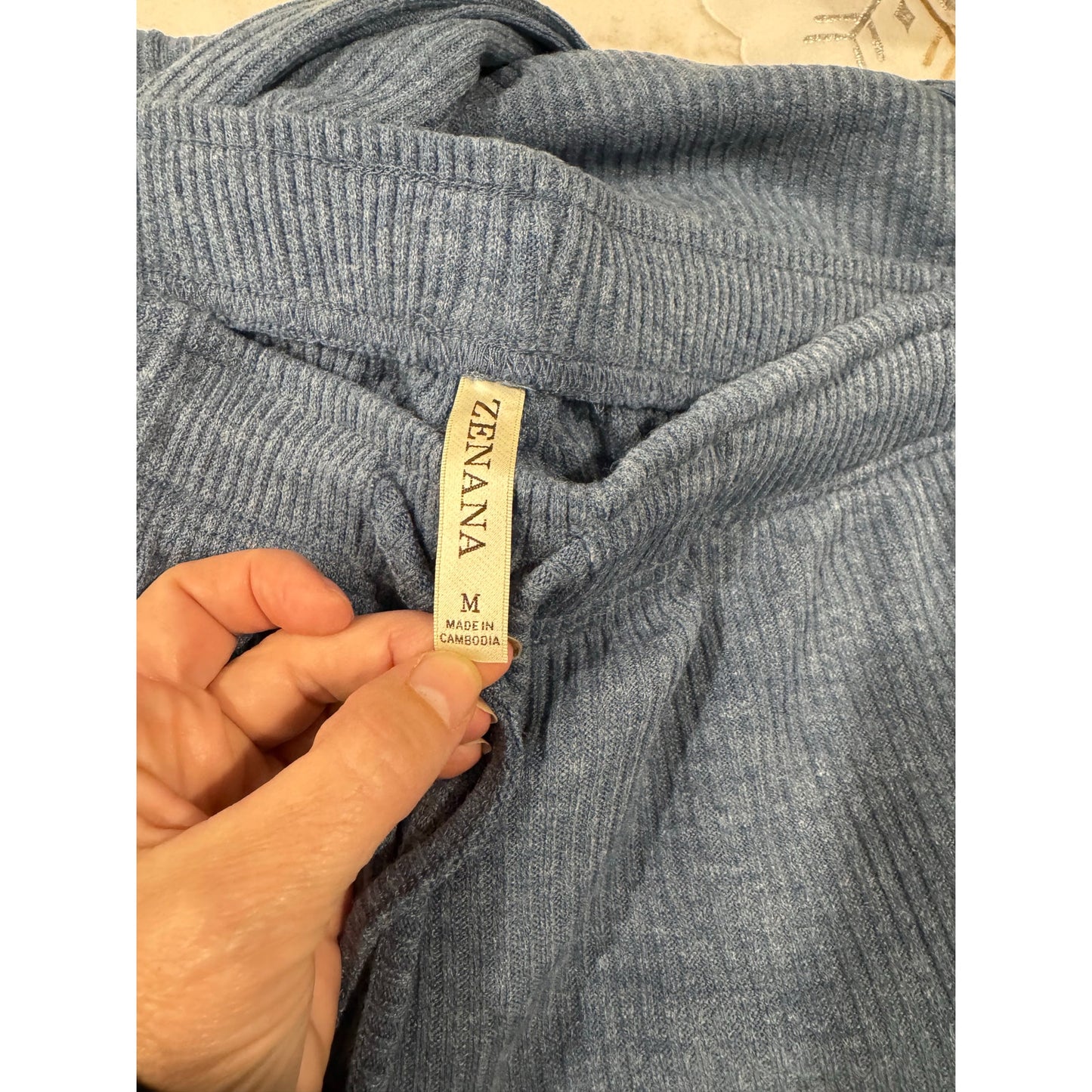 Zenana Ribbed Lounge Set | Blue | Size M | NWT