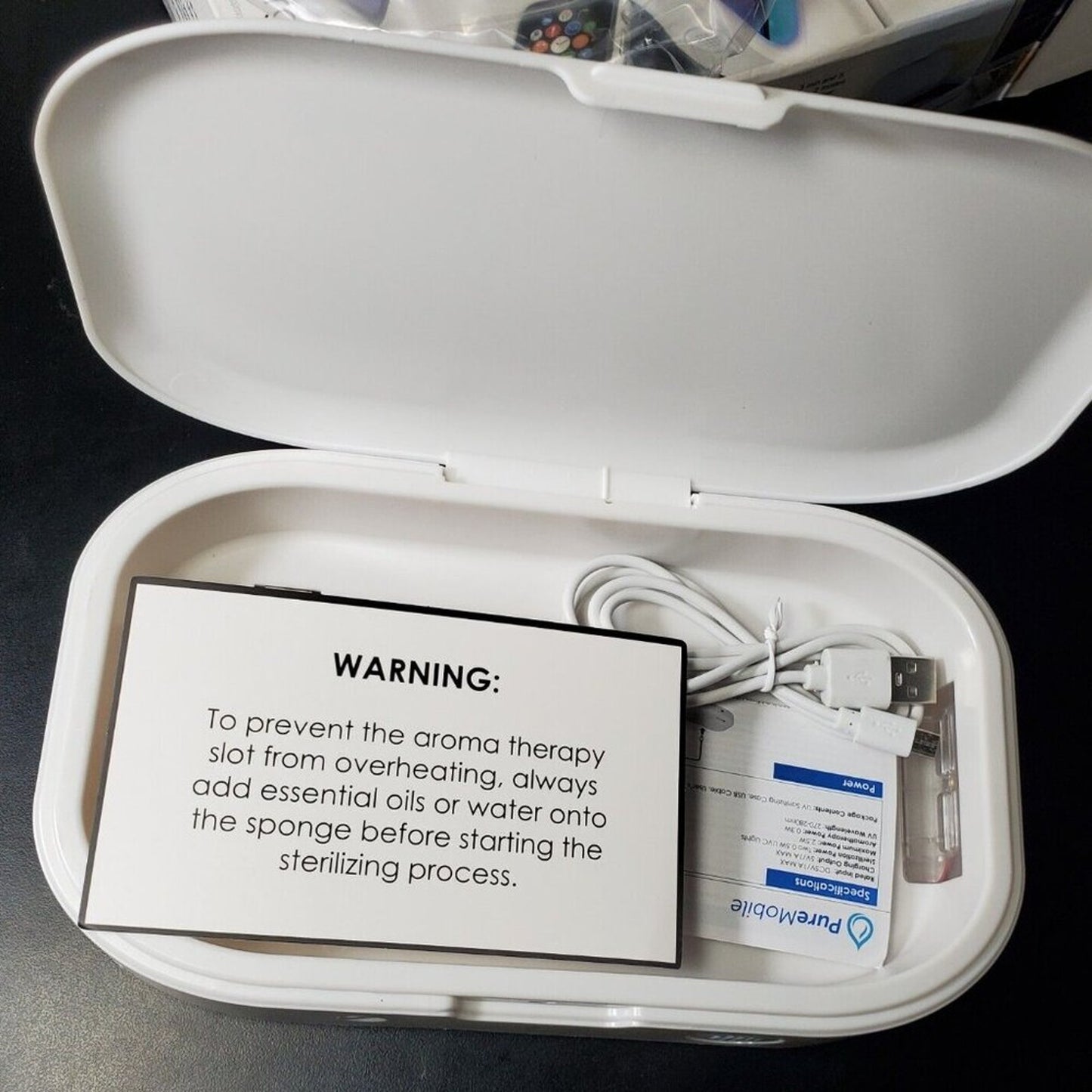Vivitar PureMobile UV Sterilizer + USB Charging Port – White NEW