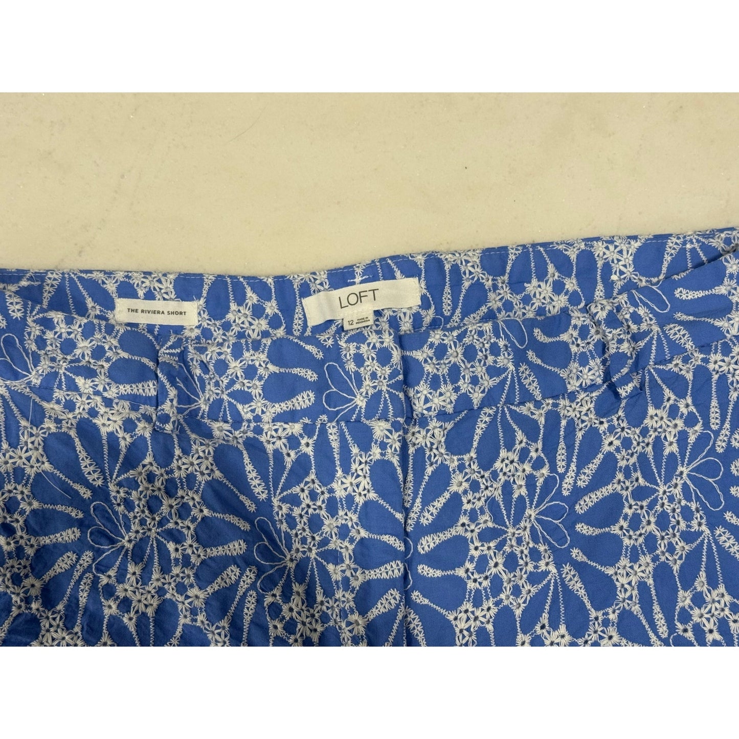 LOFT Riviera Embroidered Eyelet Shorts – Size 12 – NEW