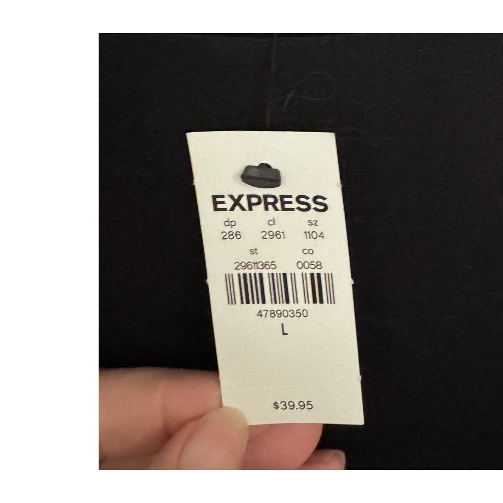 Express Supersoft Double Layer Fitted Long Sleeve Tee Black | Large | NEW