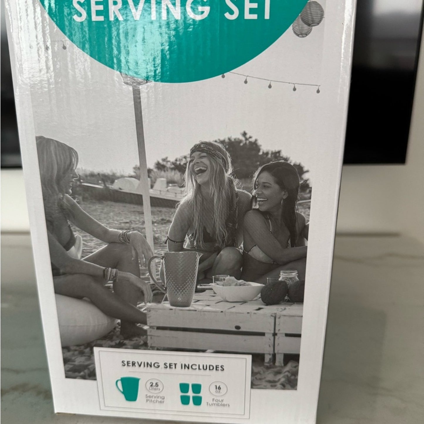5-Piece Glass Serving Set – Pitcher & Tumblers in box NEW