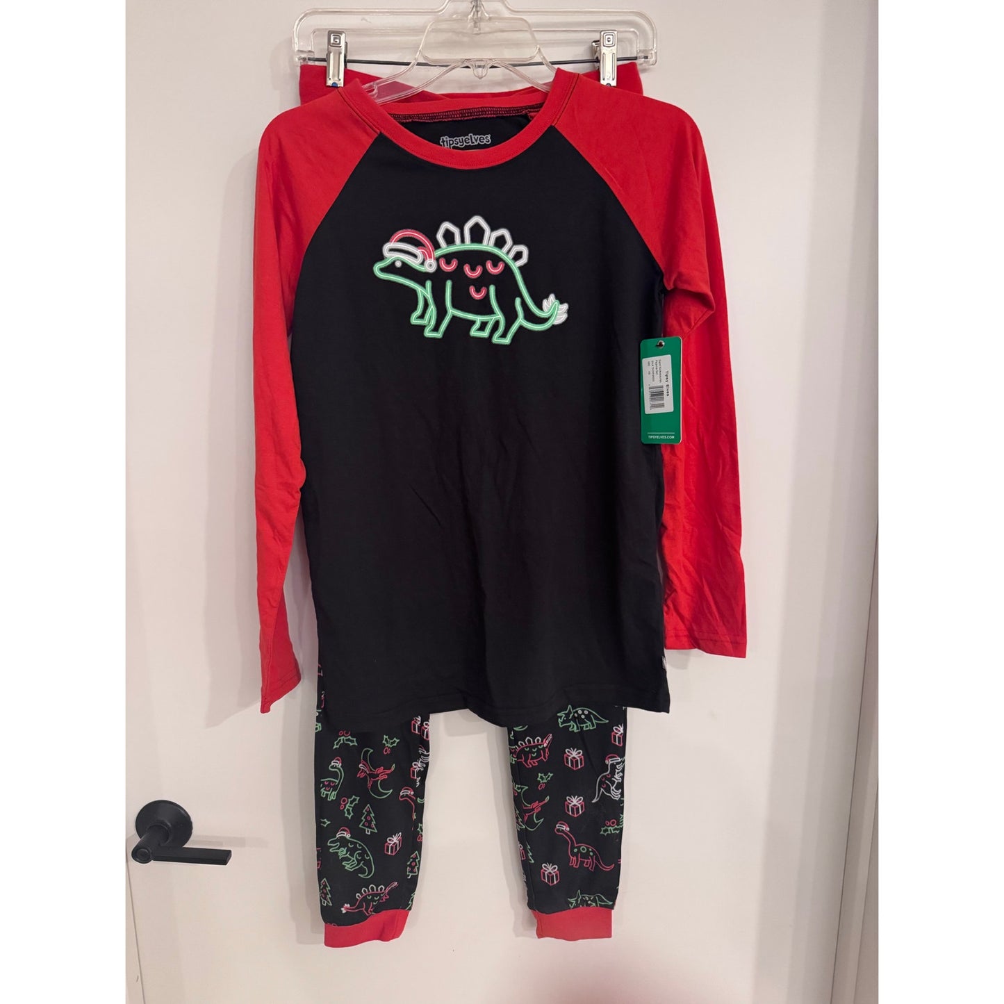 Tipsy Elves Saint Nickosauras Pajama Set NEW Women’s XS Christmas Dino Holiday PJs