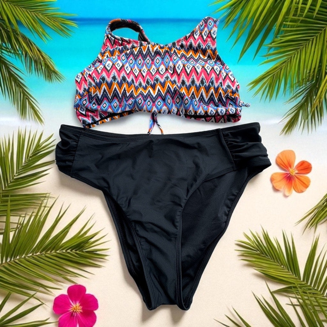 Cupshe Geo Print Racerback Bikini Set – Size Large, NWT