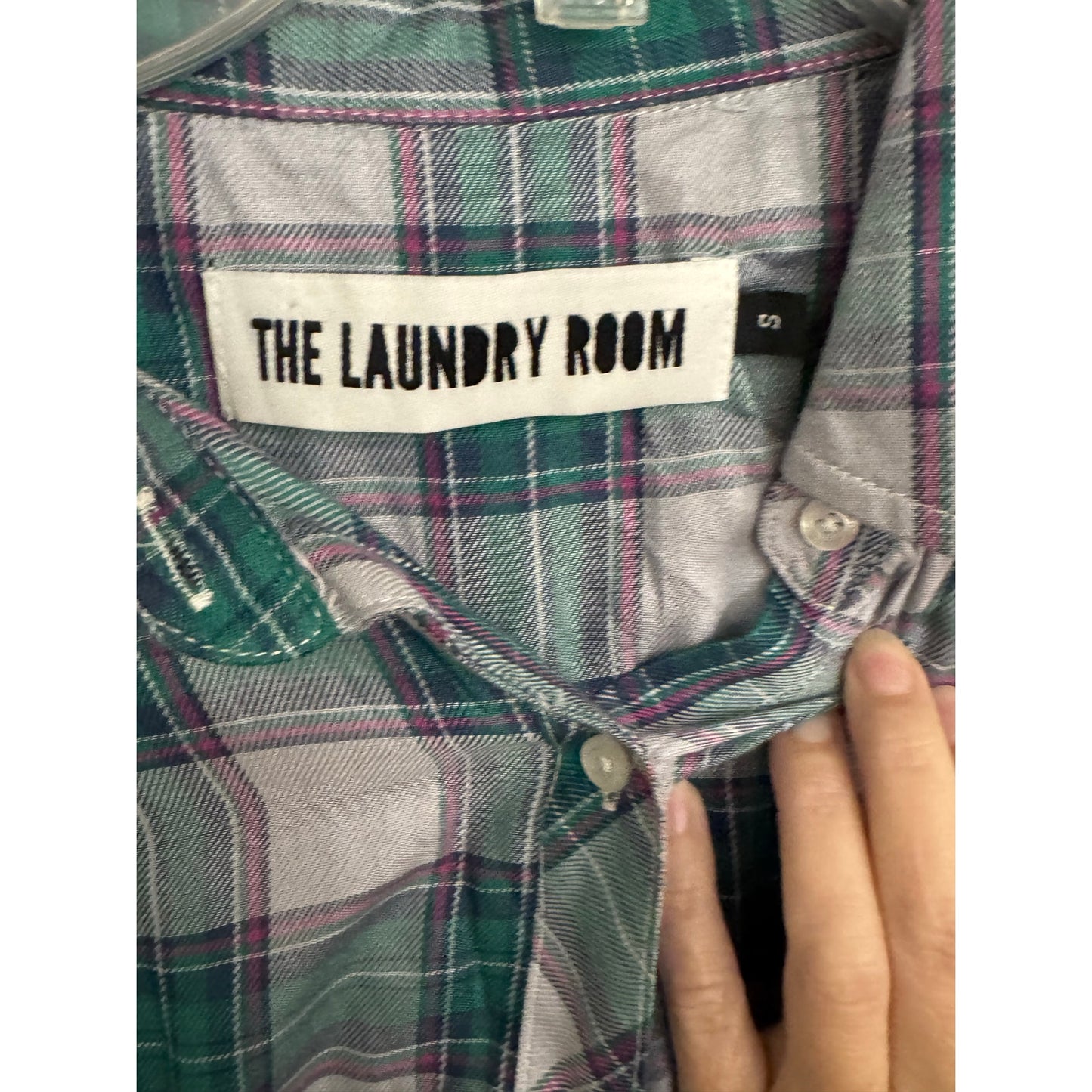 THE LAUNDRY ROOM Lonestar Button Up Shirt Dress | Clover Plaid | Size S NEW