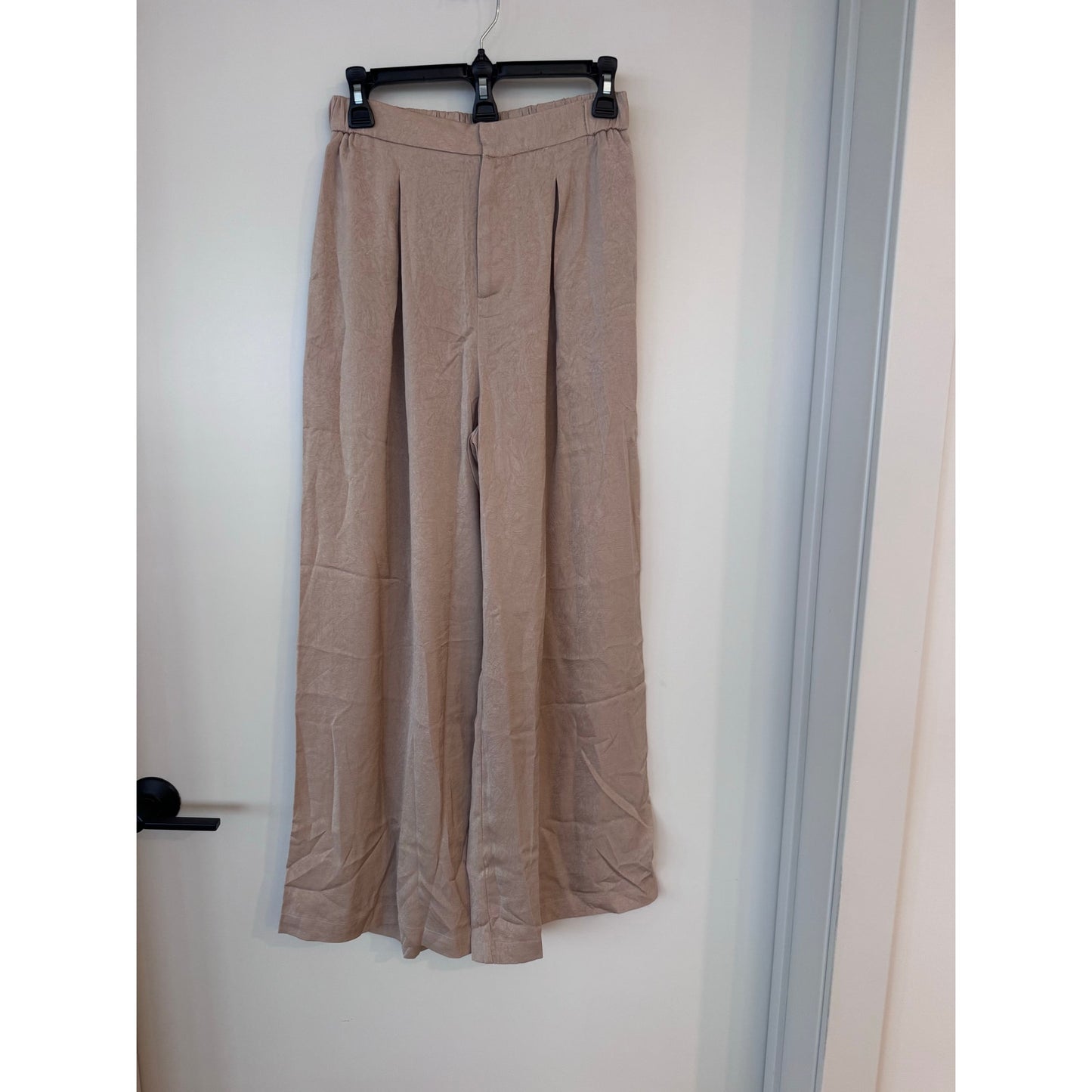 Cupshe Beige High Rise Wide Leg Trousers Elastic Waist Size Medium NWT