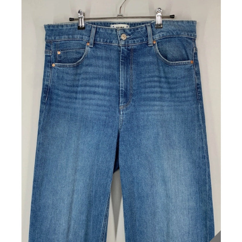 PAIGE Sasha Wide Leg Jeans Size 31 Stefania Distressed High Rise Denim 32” Inseam