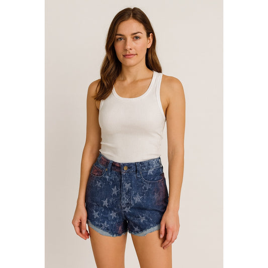 GUESS Star Print High-Rise Denim Shorts – NWT – Size 25