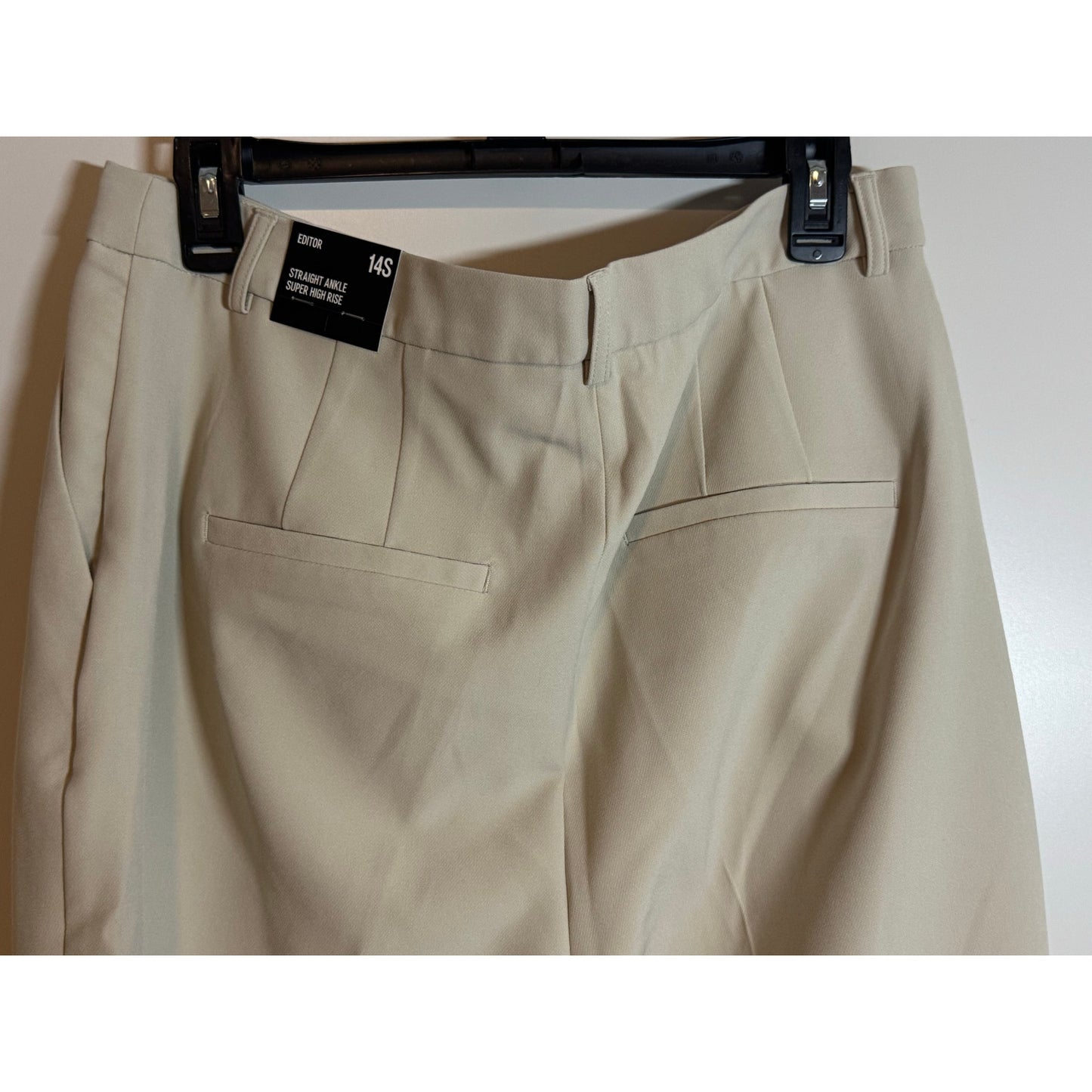 Express Editor Super High Waist Ankle Pant – Warm Ivory NWT