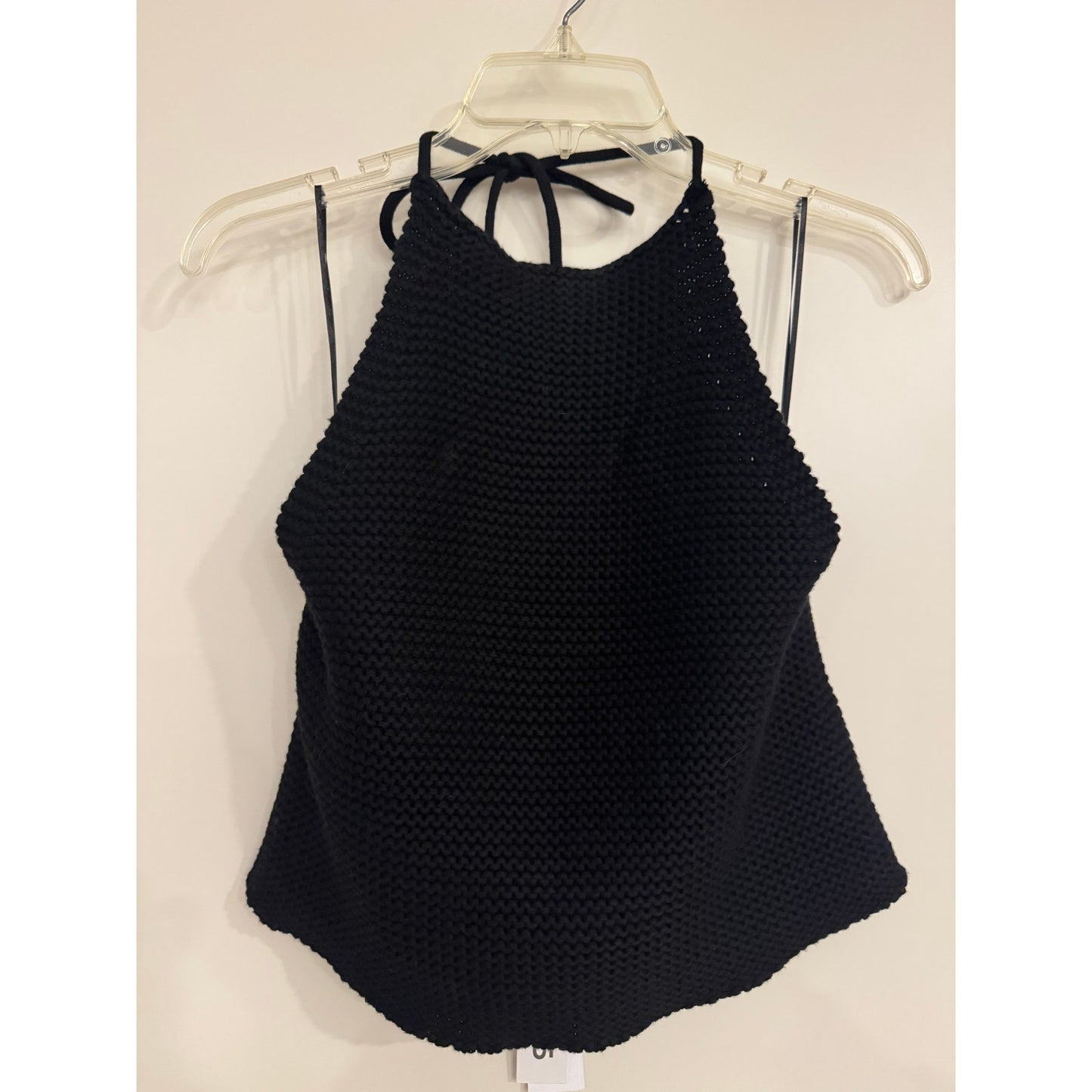 525 America Black Knit Halter Sweater Tank Top L NWT