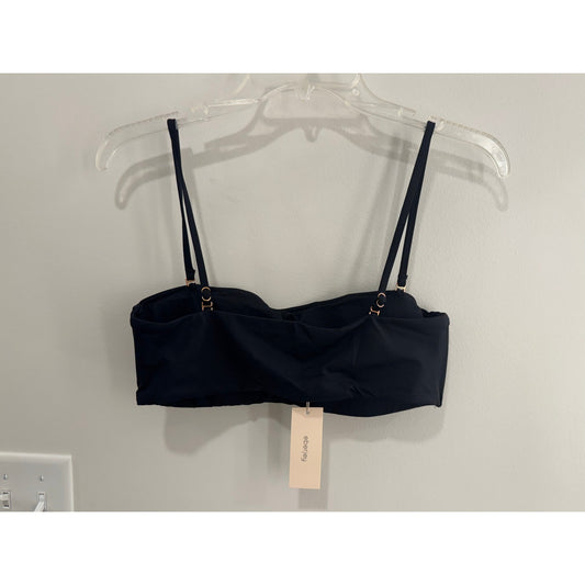 Eberjey So Solid Summer Bandeau Bikini Top | Black | Size Large NWT
