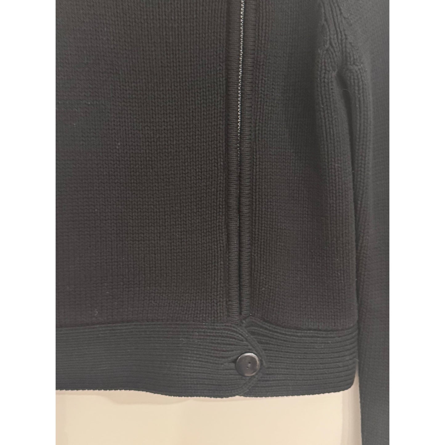 White House Black Market Black Knit Zip Sweater | XS | Asymmetrical Zip
