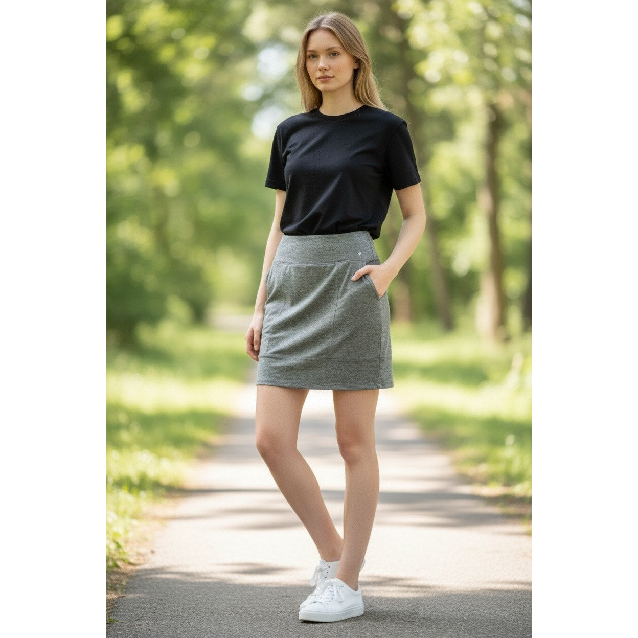 Toad & Co Intermezzo Skirt | Grey Blue | Size Medium