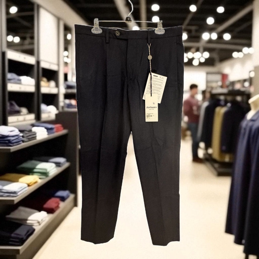 Roy Roger’s Navy Trousers – Size 34 – Made in Portugal – NEW