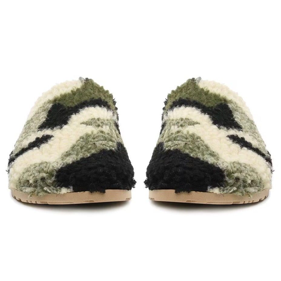 Nicole Miller Faux Fur Bondy Slippers – Green Camo | Women’s Size 6 | NEW