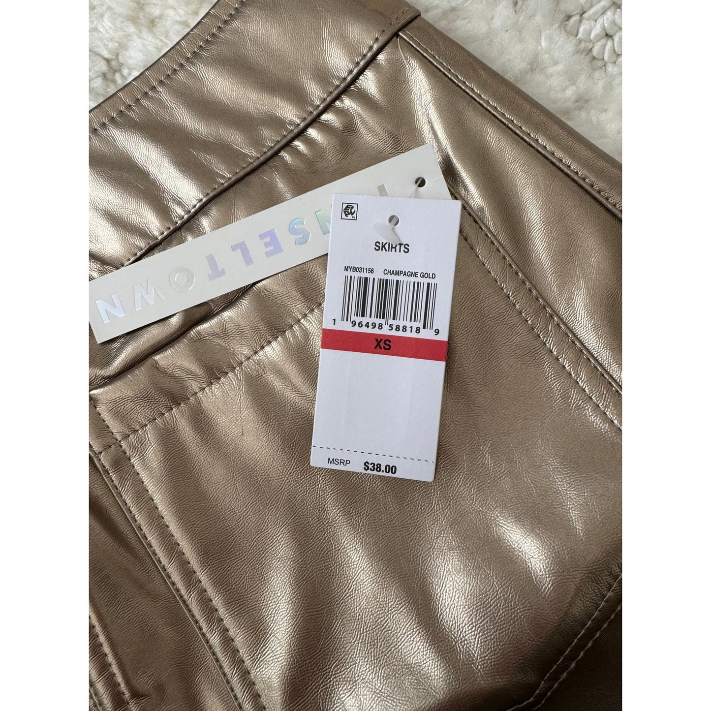Tinseltown Metallic Mini Skirt | Champagne Gold | XS NWT
