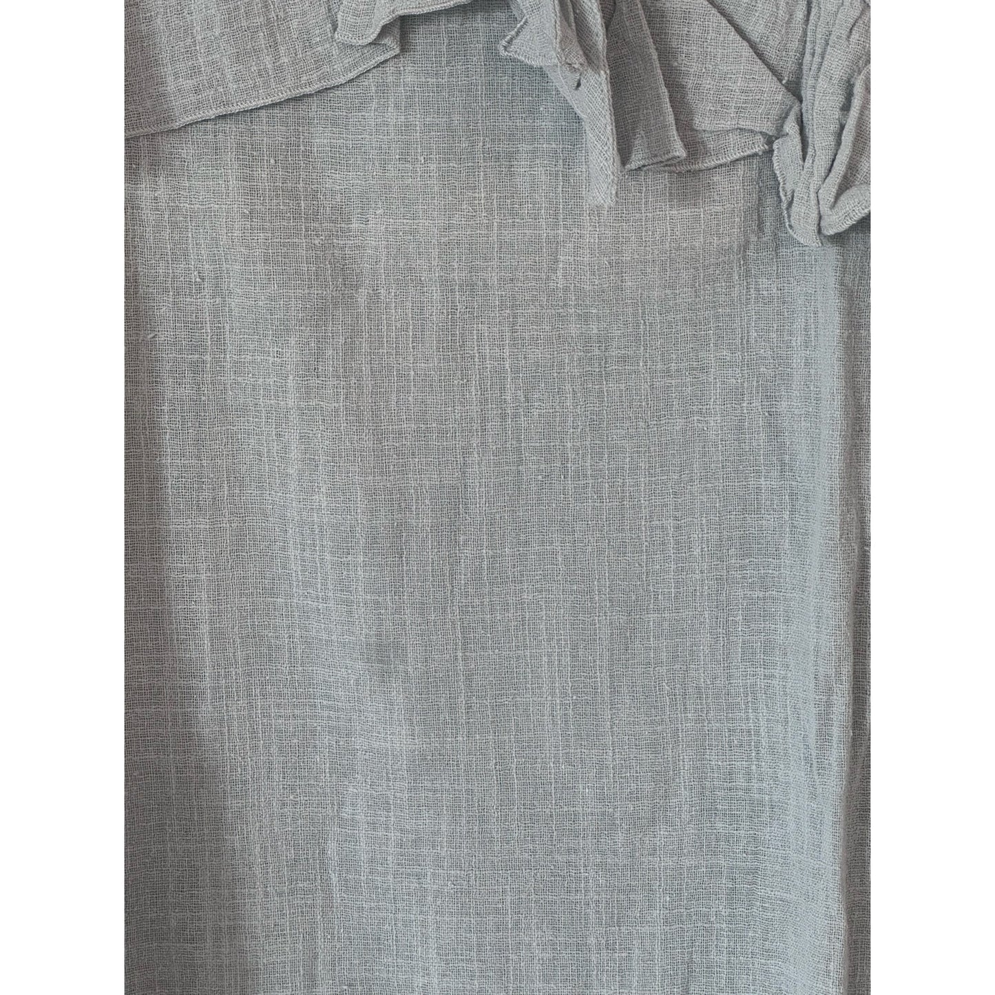 Hayden LA Dusty Mint Ruffle Tie Neck Dress Tunic | Size Large | Boho Cotton