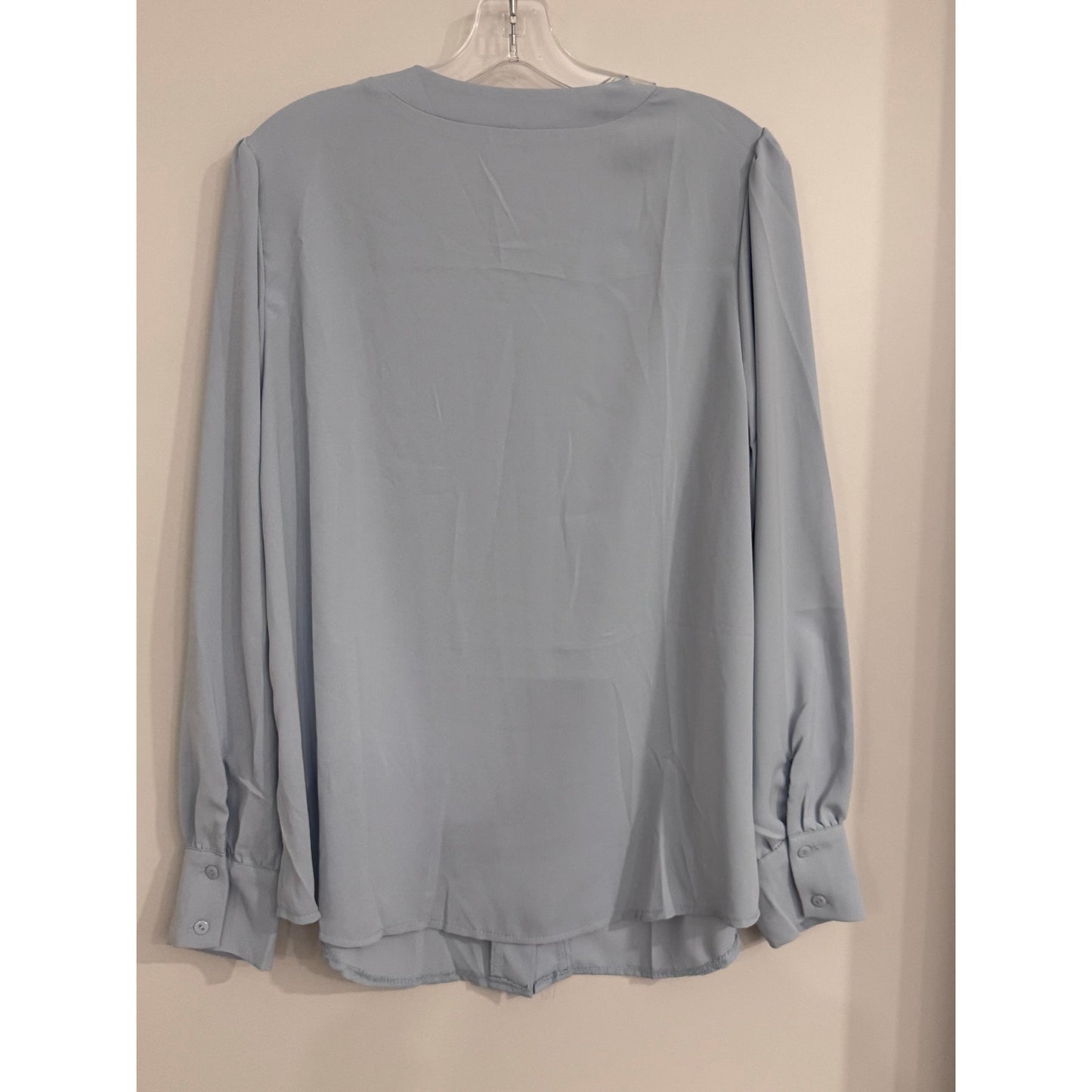 Imily Bela Boutique Blue Bishop Sleeve V-Neck Blouse Large