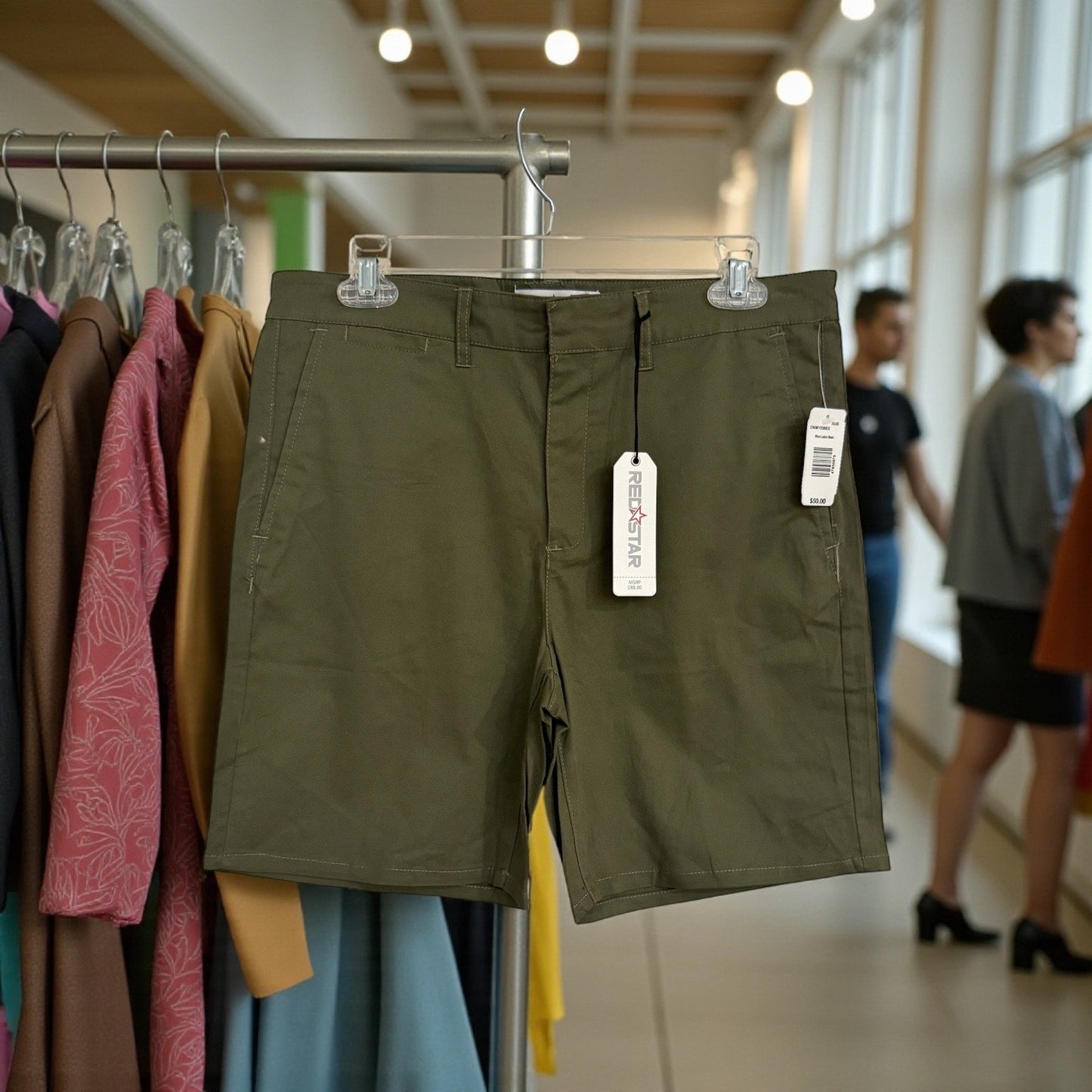 Red Star Olive Green Chino Shorts – Size 6 / 28 | NWT