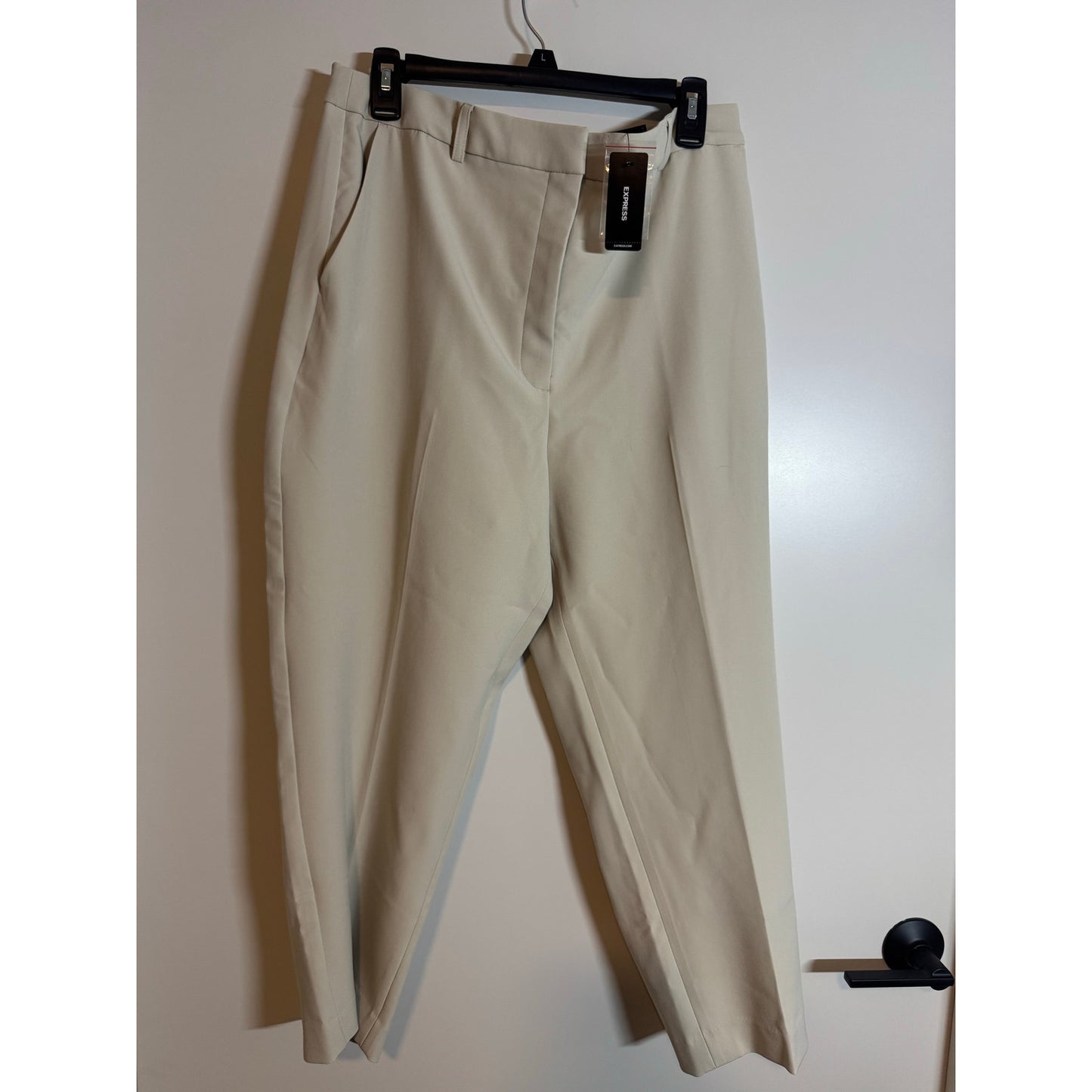 Express Editor Super High Waist Ankle Pant – Warm Ivory NWT