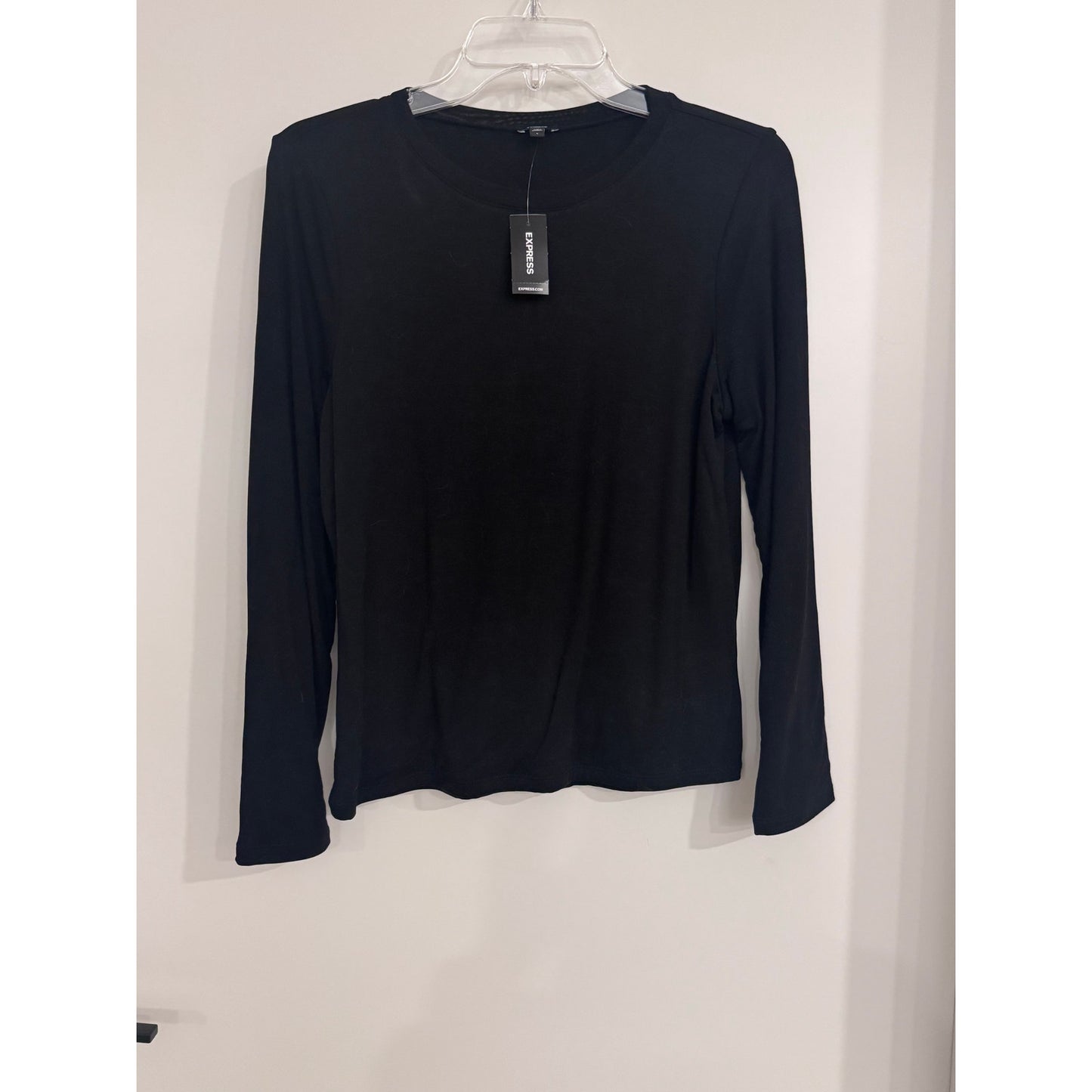Express Supersoft Double Layer Fitted Long Sleeve Tee Black | Large | NEW