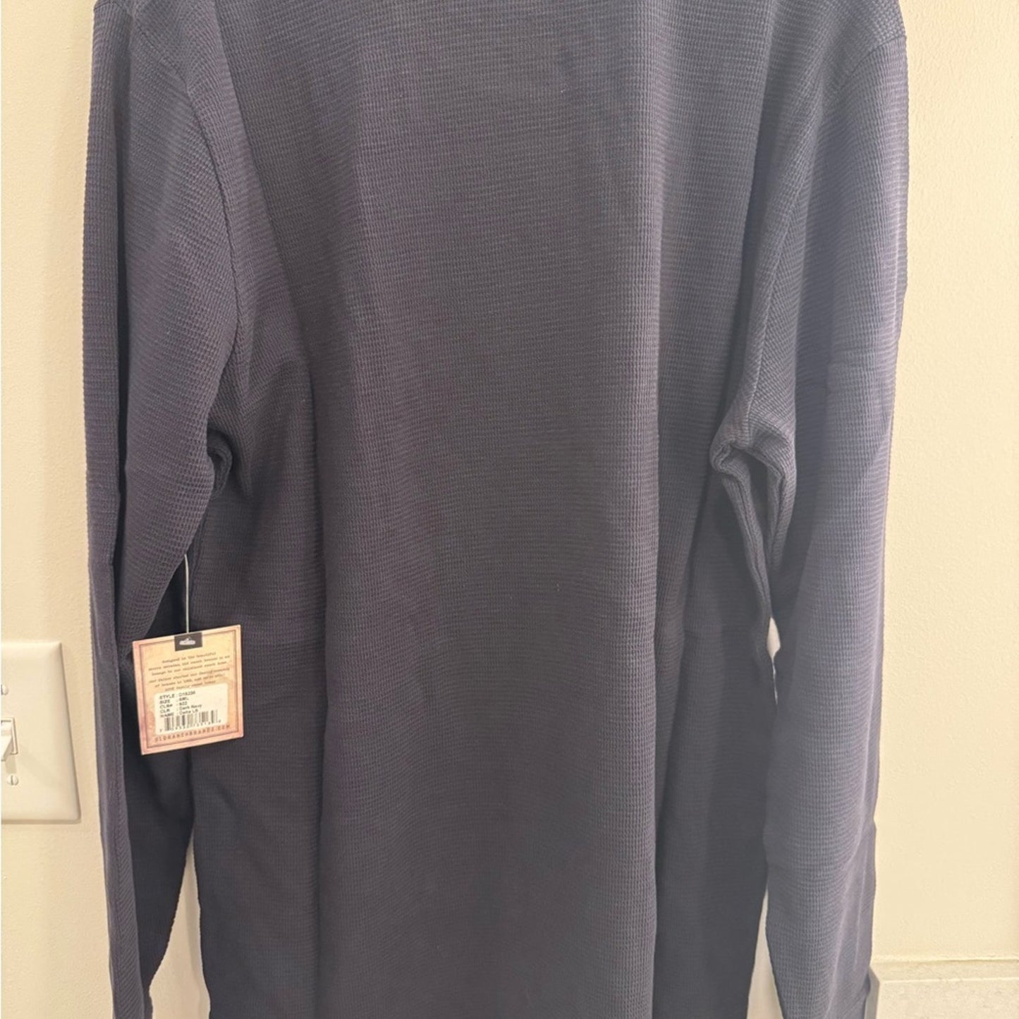 Old Ranch Men’s Waffle Knit Long Sleeve Shirt NWT | Navy | Size Small