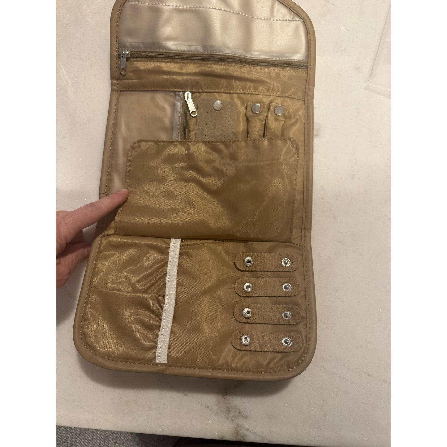 8 Other Reasons Jewelry Travel Bag Tan Vegan Leather Organizer NEW
