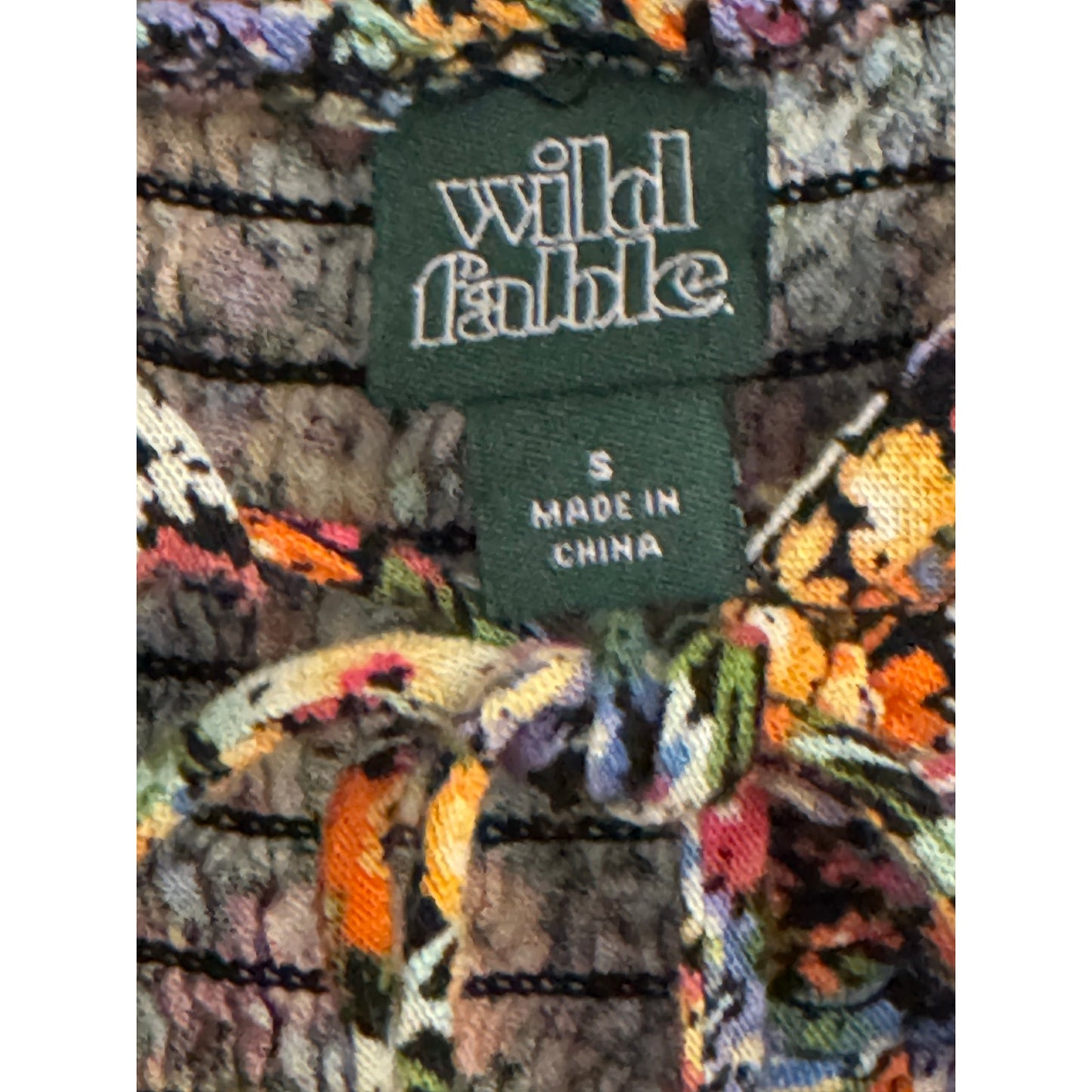 Wild Fable Balloon Sleeve Cropped Top – Size Small – Floral Print