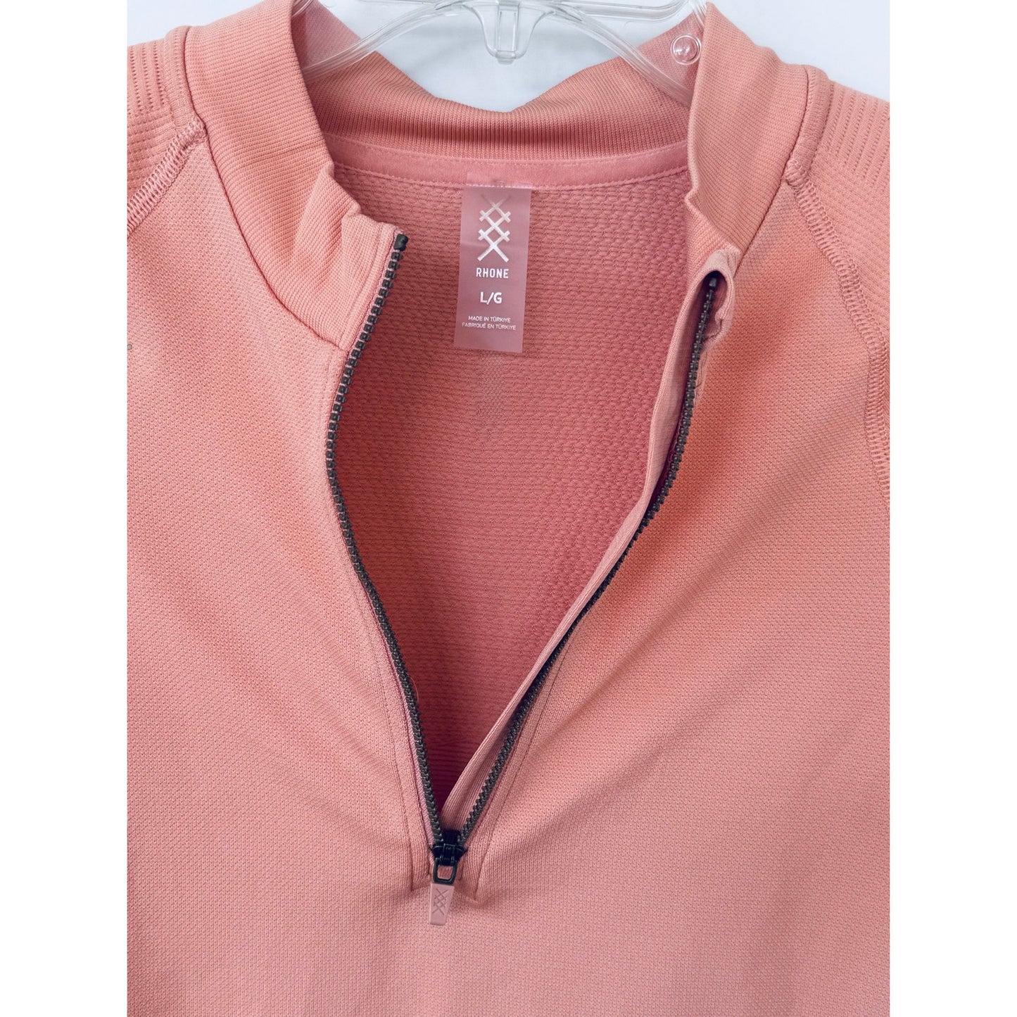Rhone Breakaway Seamless 1/4 Zip Orange Haze NEW Size Large Cropped Athletic Top