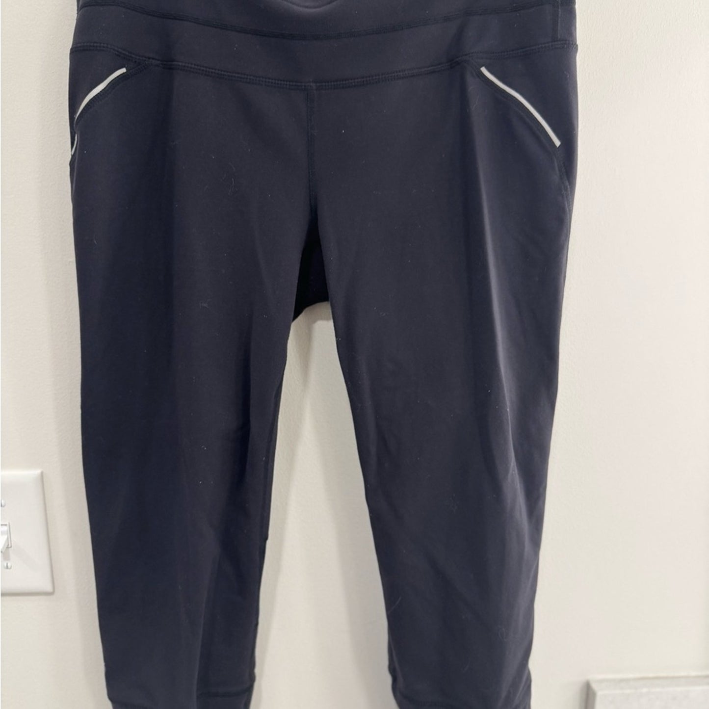 Athleta Relay Capri Black Running Leggings | Size L