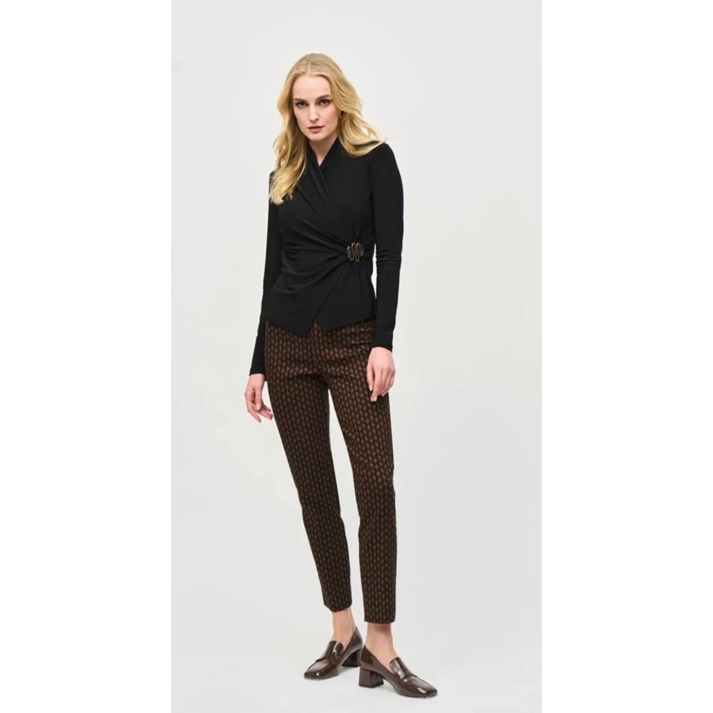 Joseph Ribkoff Jacquard Woven Slim Fit Pant | Size 4 NWOT