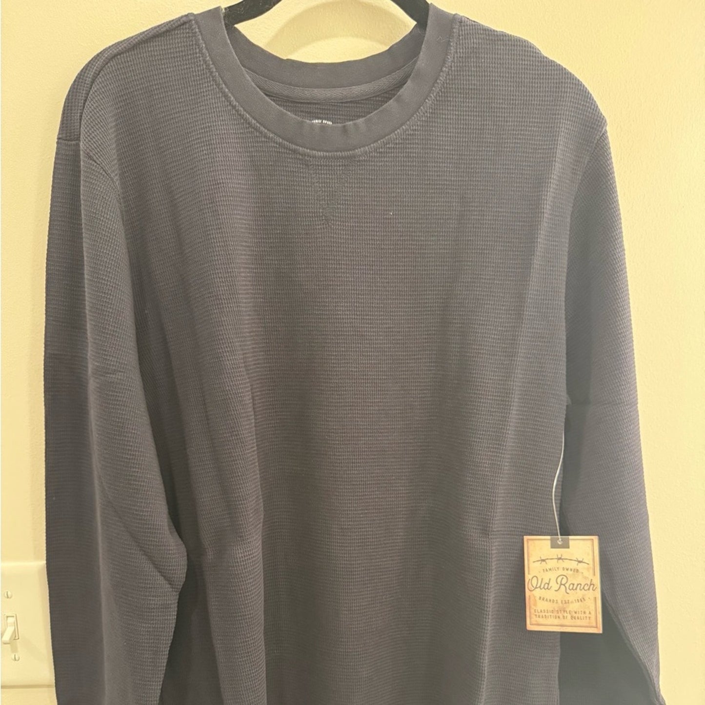 Old Ranch Men’s Waffle Knit Long Sleeve Shirt NWT | Navy | Size Small