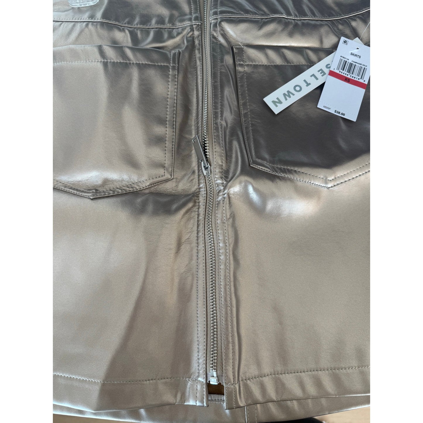 Tinseltown Metallic Mini Skirt | Champagne Gold | XS NWT