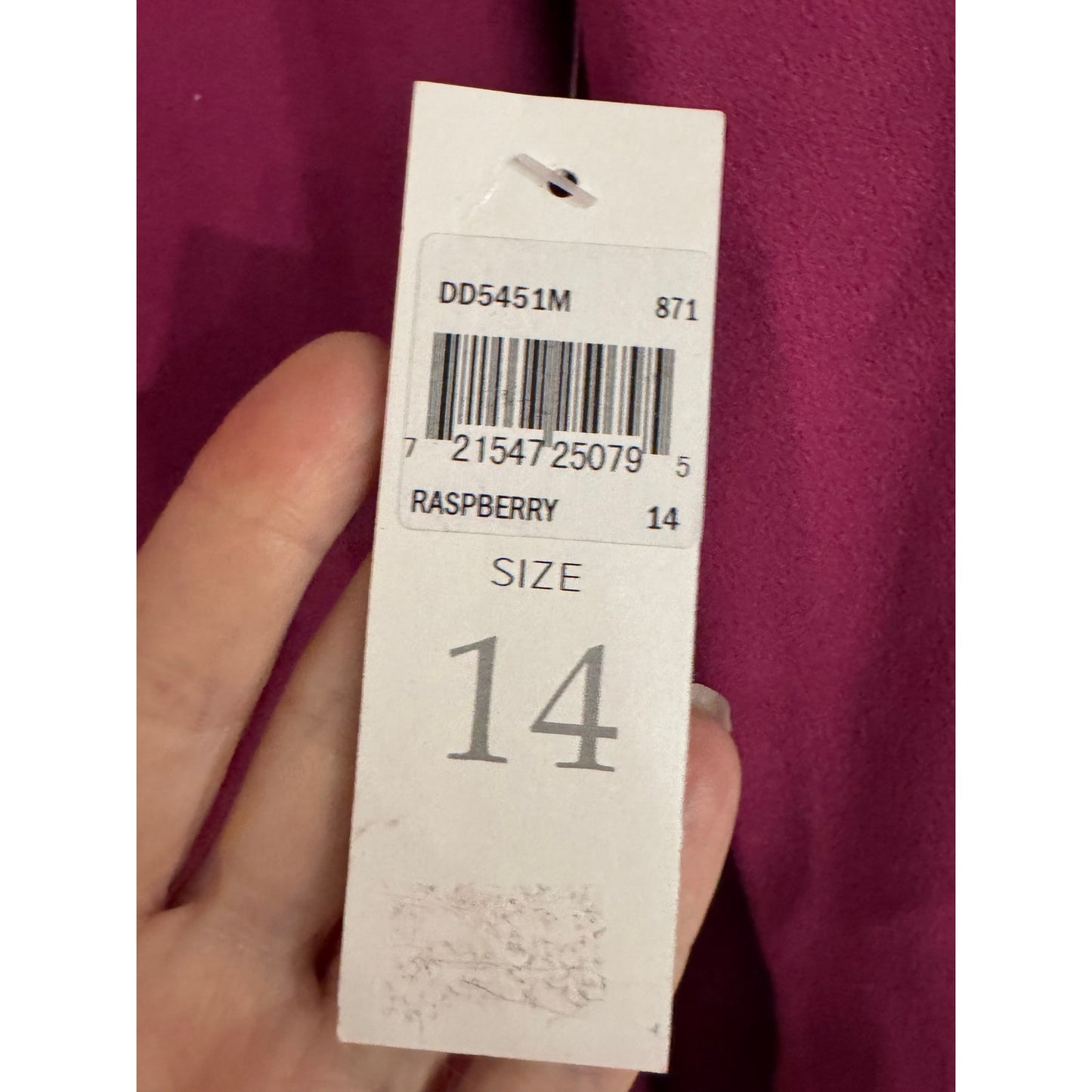 Donna Morgan Raspberry Knit Dress | Size 14 | NEW | Split Sleeves & Back Cutout