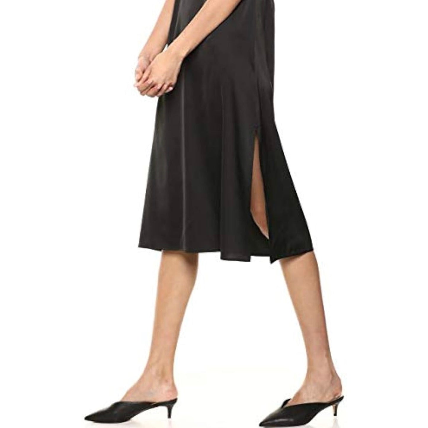 The Drop ANA Black Midi Slip Dress | NEW | Size Medium