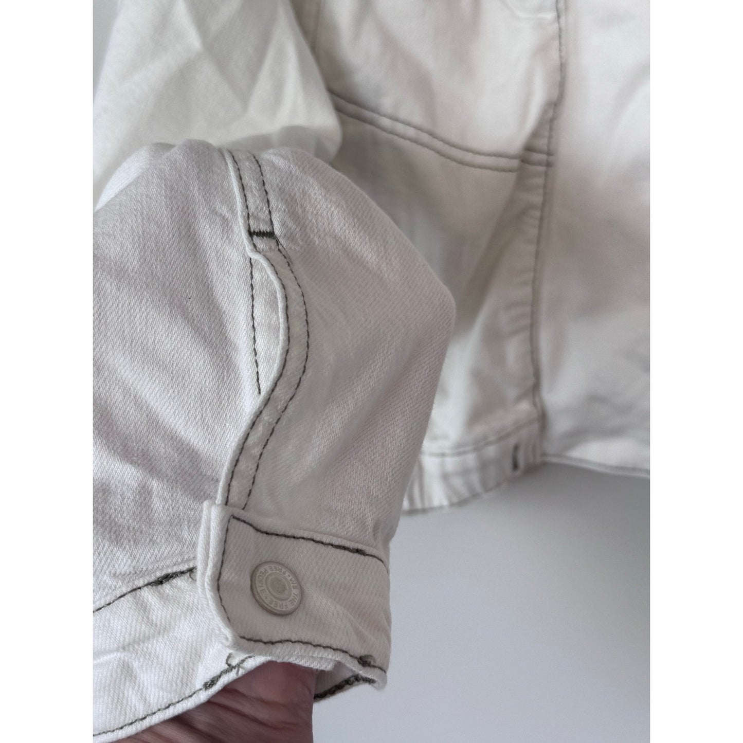 We The Free Pilcro Cropped Bomber Jacket White Asymmetrical Zip Medium NEW