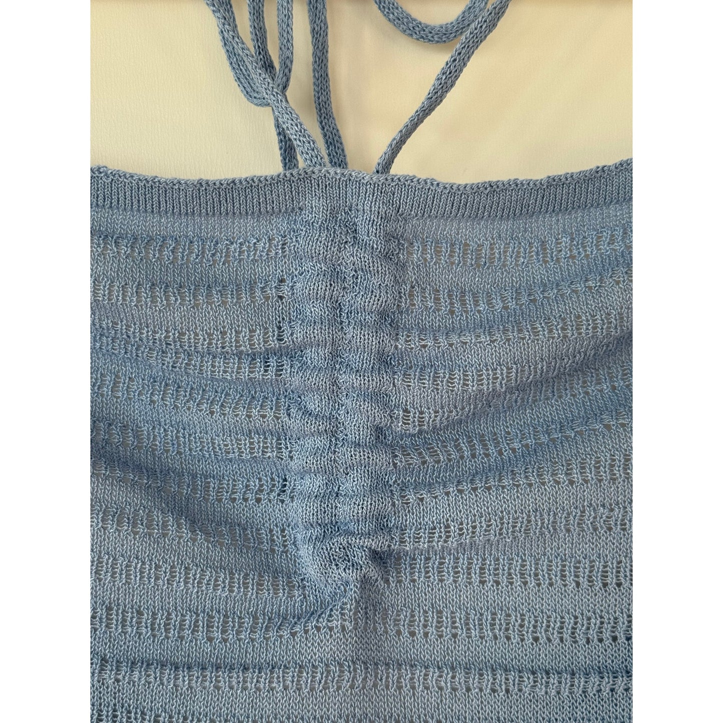 525 America Waterfall Blue Knit Halter Tank Top | Size Small NEW