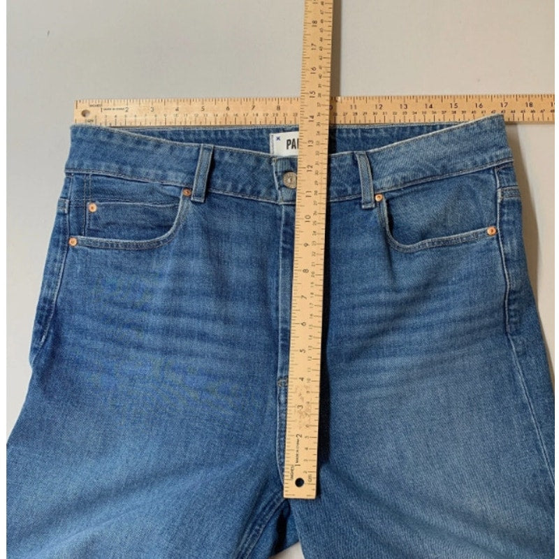 PAIGE Sasha Wide Leg Jeans Size 31 Stefania Distressed High Rise Denim 32” Inseam