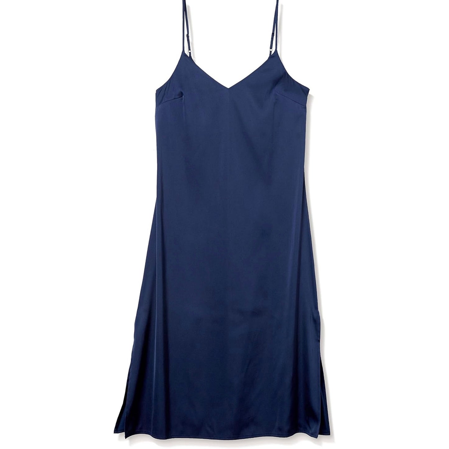 The Drop Ana Silky V-Neck Midi Slip Dress Navy XXL NEW