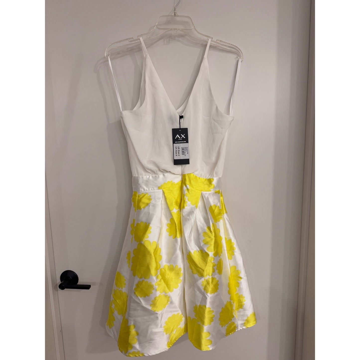 AX Paris Floral Print 2-in-1 Dress – Yellow | NEW | Size US 4