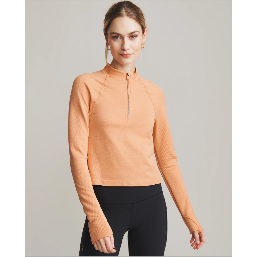 Rhone Breakaway Seamless 1/4 Zip Orange Haze NEW Size Large