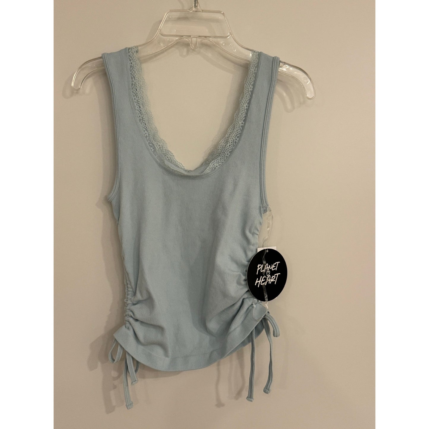 Planet Heart Baby Blue Seamless Lace Trim Tank (Size S) – NEW