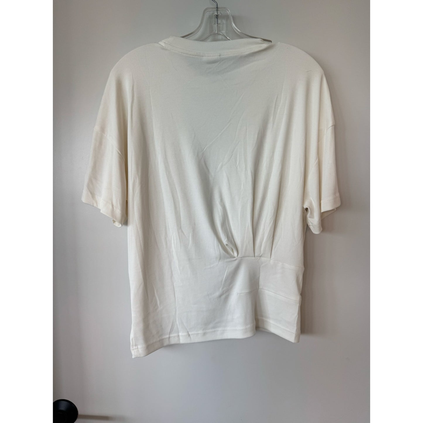 OGL Move NEW Ivory Crewneck Tucked Waist Tee Minimalist Top | Large