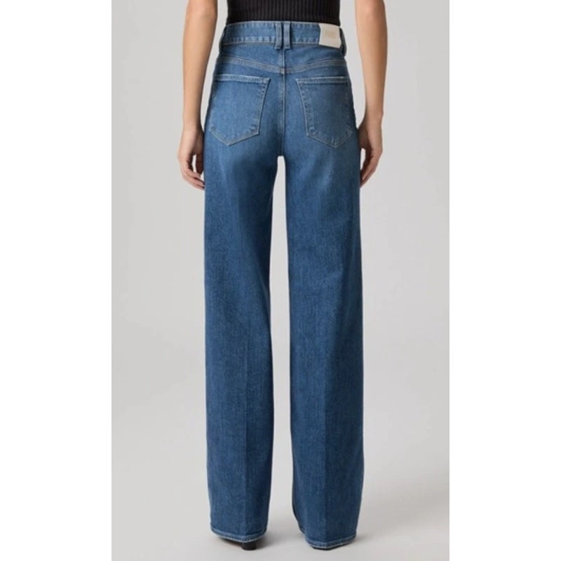 PAIGE Sasha Wide Leg Jeans Size 31 Stefania Distressed High Rise Denim 32” Inseam