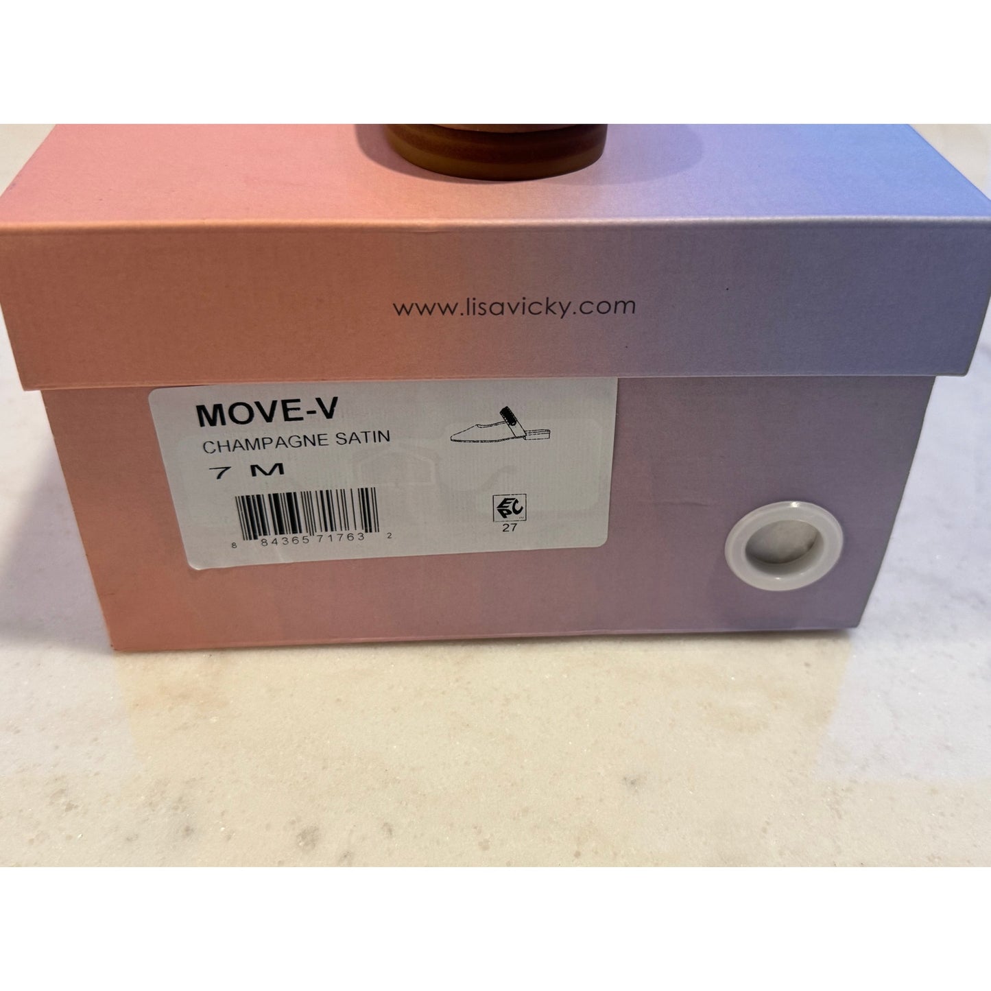 Lisa Vicky MOVE-V Champagne Satin Flats – Rhinestone Strap – Size 7 NEW