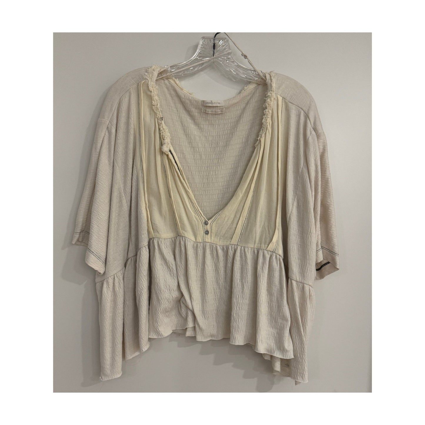 Urban Outfitters Cream Textured Boho Blouse • Size L