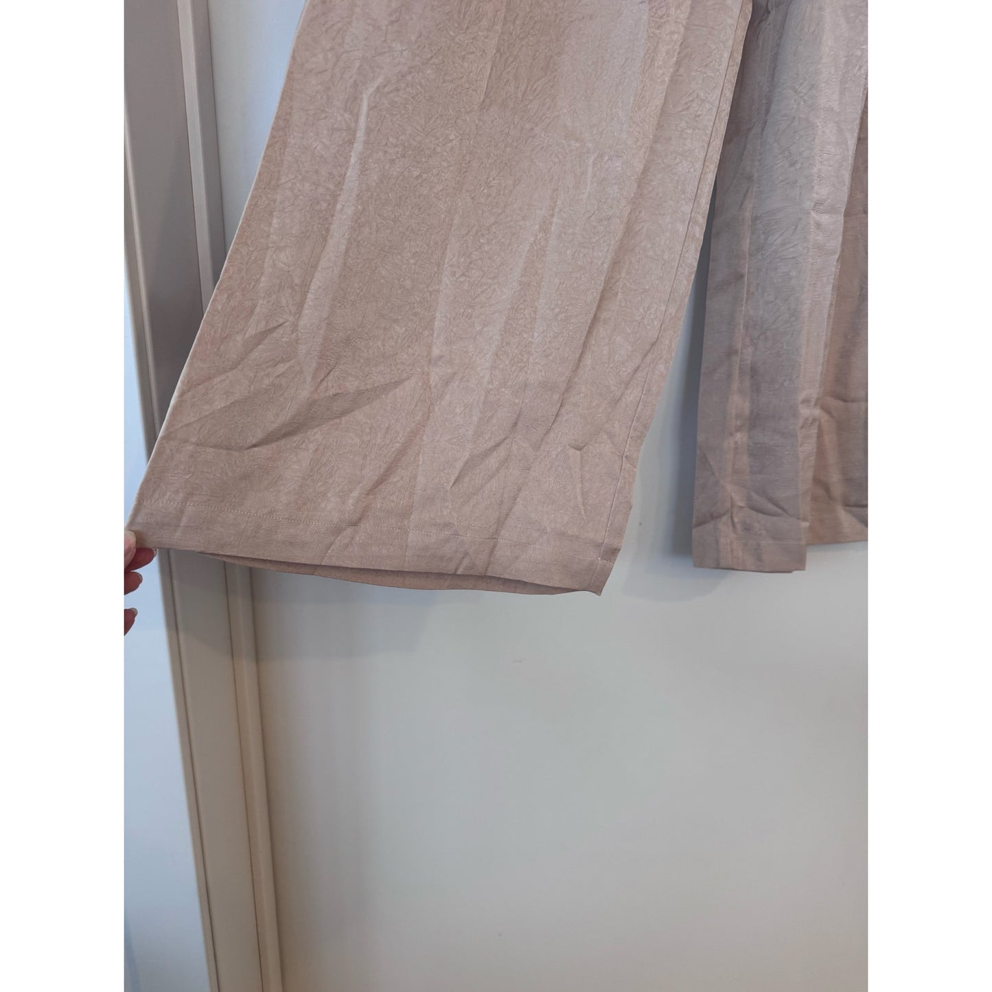 Cupshe Beige High Rise Wide Leg Trousers Elastic Waist Size Medium NEW