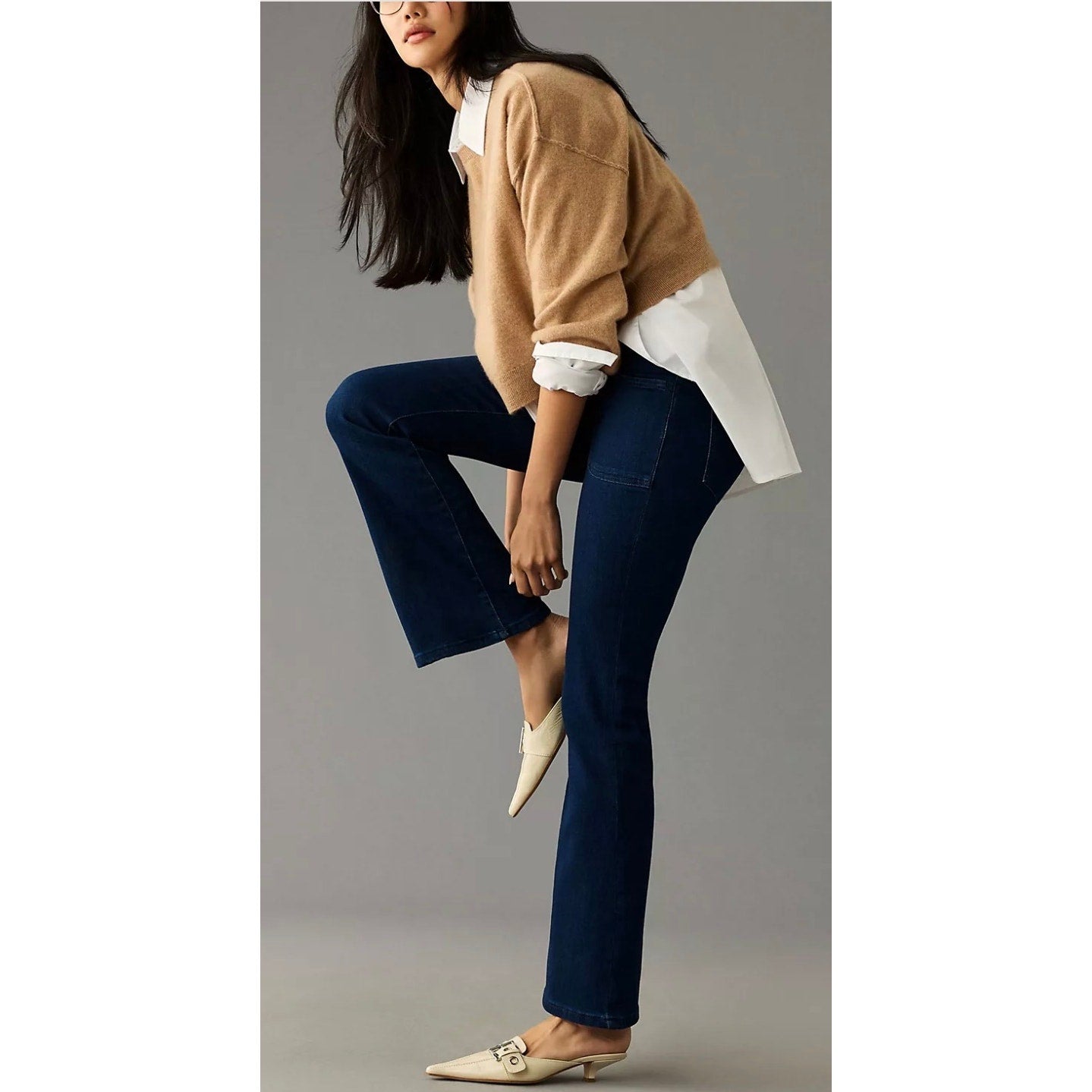Pilcro The Icon Flare Jeans Anthropologie Dark Wash NEW Size 30