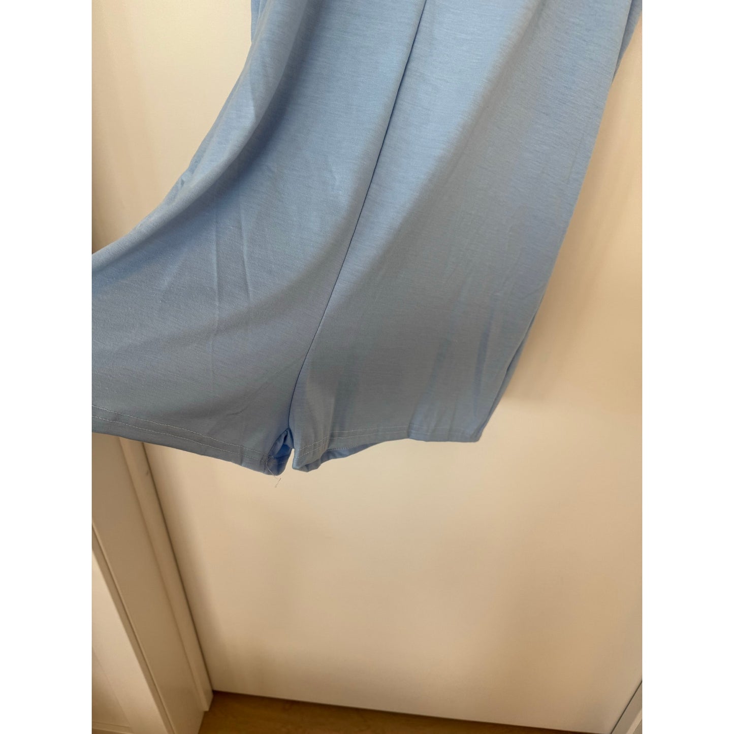 Light Blue Double-Layer Lounge Dress w/ Built-In Dress Shorts | Size M