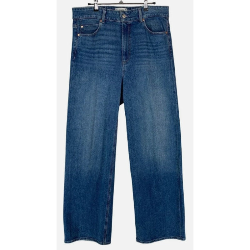 PAIGE Sasha Wide Leg Jeans Size 31 Stefania Distressed High Rise Denim 32” Inseam